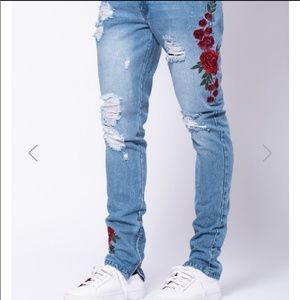 Young & Reckless Rose embroidered Jeans